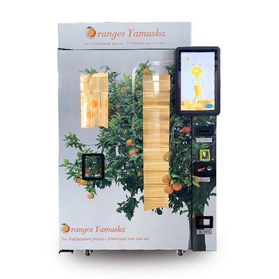 frischer Orangensaftautomat, der nach Verteiler von weltweit sucht